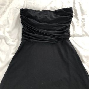 ANN TAYLOR Black Ruched Strapless Dress PXS